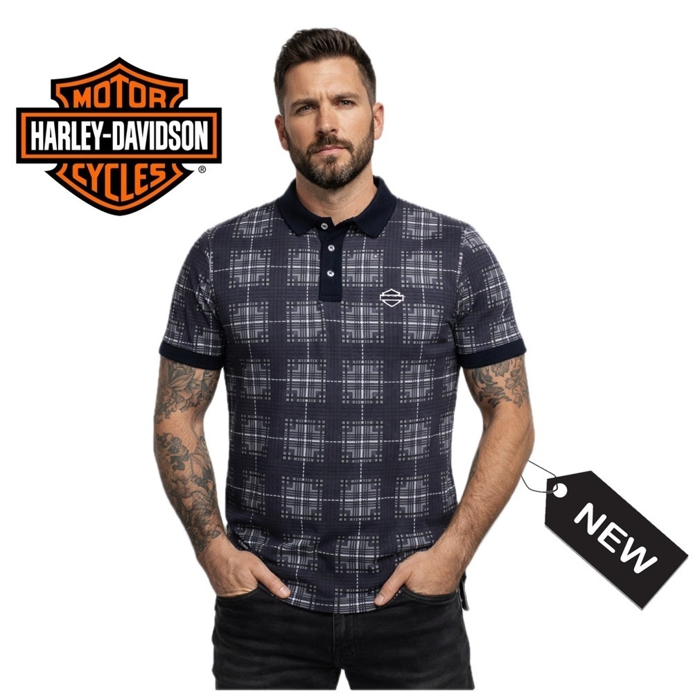 NWT Harley-Davidson Garage Mens Logo Knit Polo Slim Fit (98629-21VH)